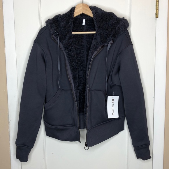 Athleta Jackets & Coats Hp Nwt Athleta Cozy Sherpa Reversible Jacket Poshmark